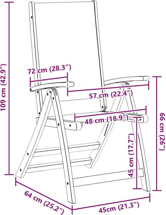 Produktbild vidaXL Garten-Essstuhl