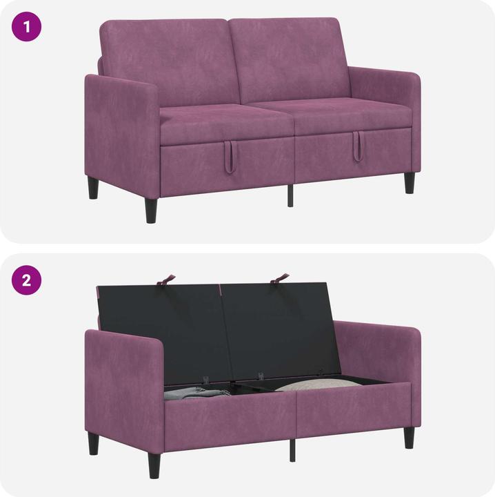 Produktbild vidaXL Sofa mit Stauraum (2-Sitzer)
