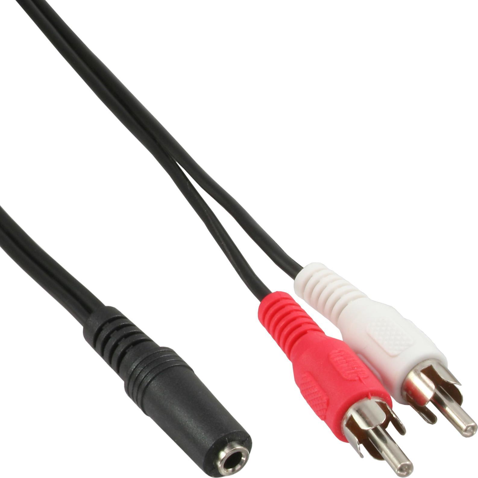 InLine 2x Cinch — 3.5mm (1 m, Cinch, 3.5mm Klinke (AUX)), Audio Kabel