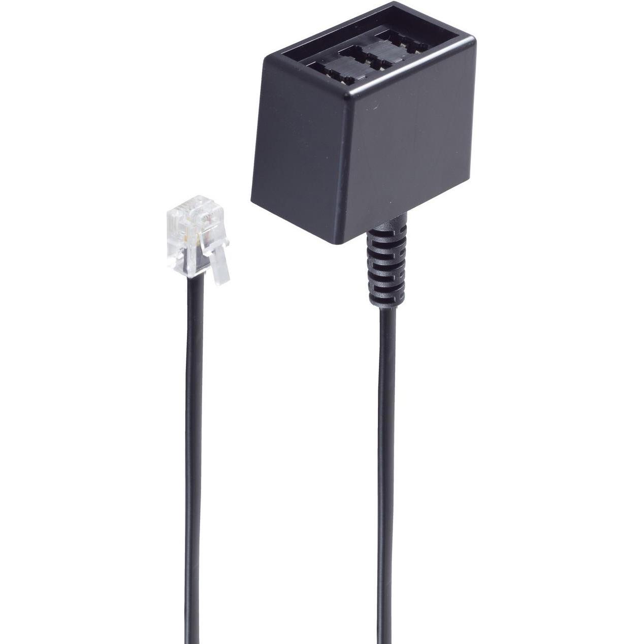 Shiverpeaks -BASIC-S--Western-Stecker 6/4 auf TAE NFN-Kupplung, 0,15m, Telefon Zubehör
