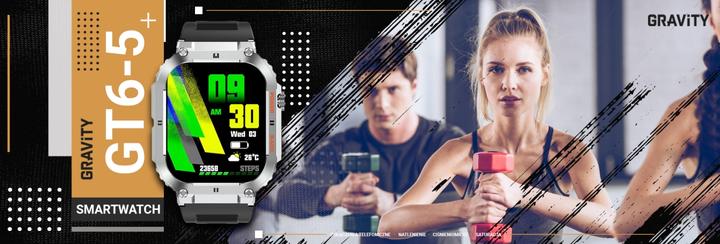 Image du produit Gravity SMARTWATCH MĘSKI GT6-5 - WYKONYWANIE POŁĄCZEŃ, MONITOR SNU (sg020e) (42 mm)