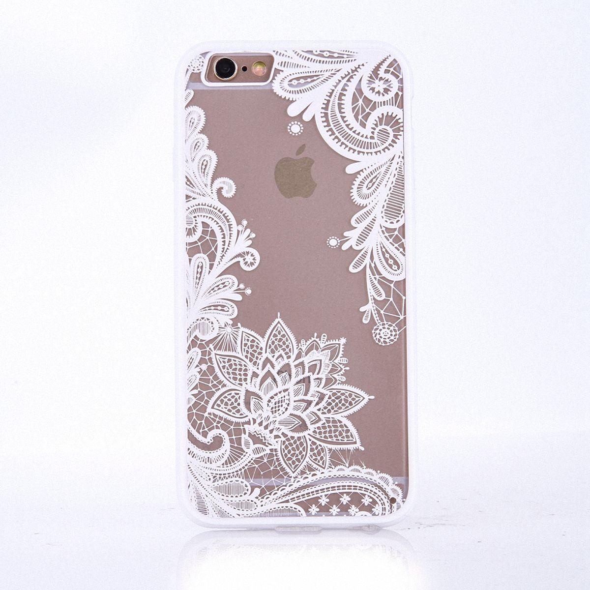 König Design Apple iPhone 8 Plus Handy Hülle Mandala Case Schutzhülle Motiv Blüte Weiss Neu (Apple iPhone 8 Plus), Smart...