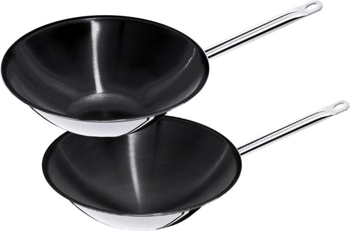 Immagine prodotto Contacto Wok in acciaio inox multistrato, base appiattita, antiaderente (36 cm, Wok, Alluminio)