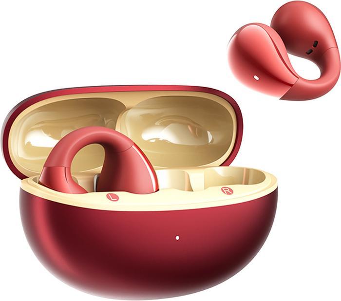 Actual product image QCY Crossky Clip C30S Headphones (red) (No noise cancellation, 40 h, Wireless)