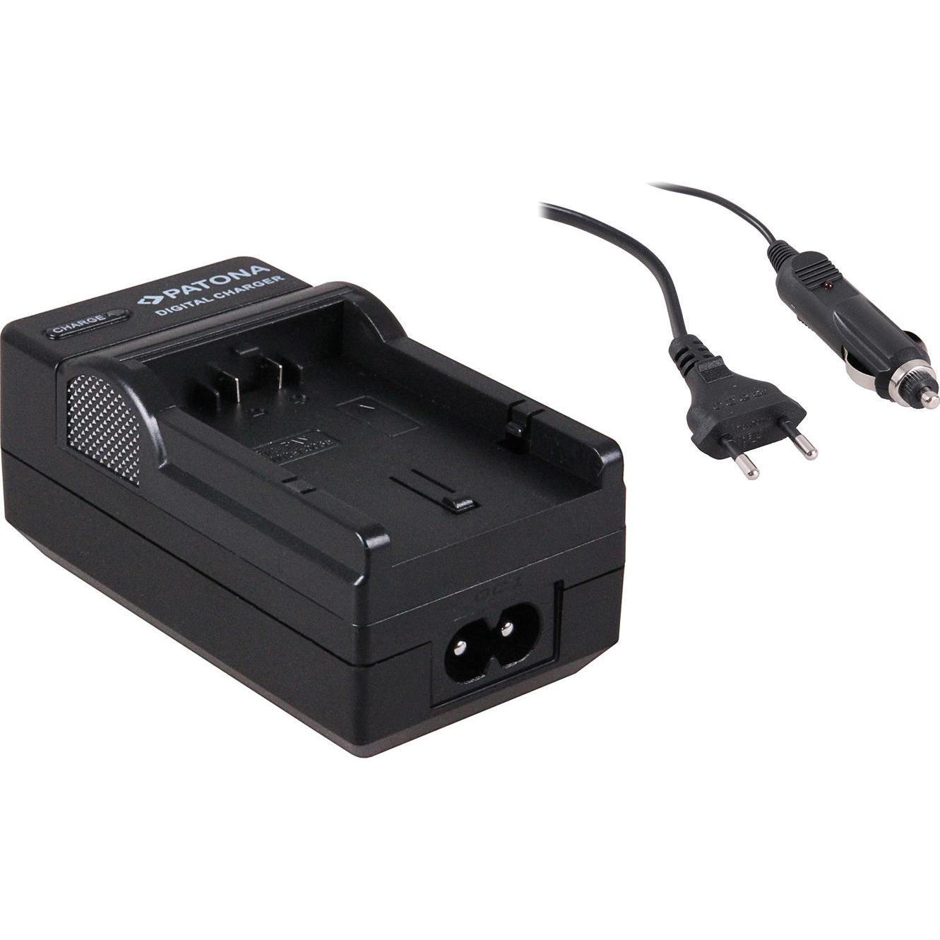 Patona Caricabatterie 2in1 per Panasonic BM7 Lumix CGA-S002E + caricatore per auto (Caricabatterie per fotocamere), Alimentatore fotocamera