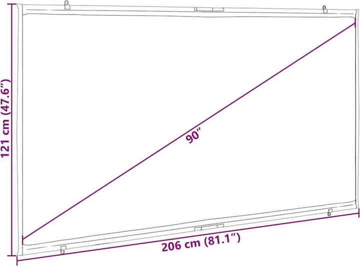 Produktbild VidaXL Beamer Leinwand (90", 16:9)