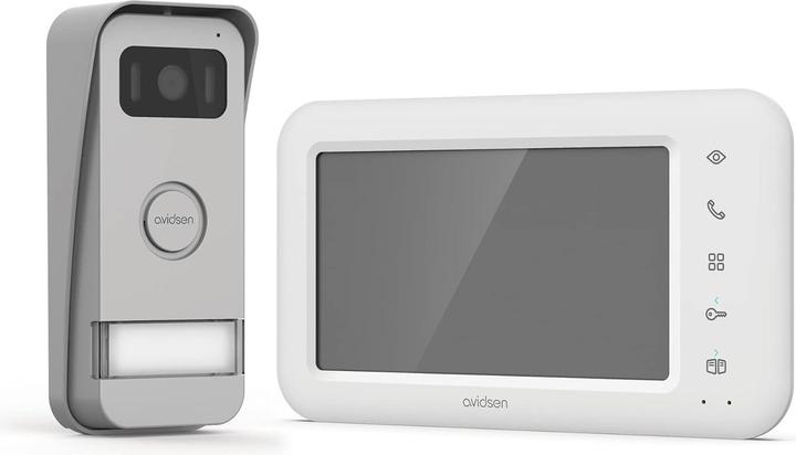 Actual product image Avidsen ELIA video door intercom wired complete set white, aluminium (Cable)