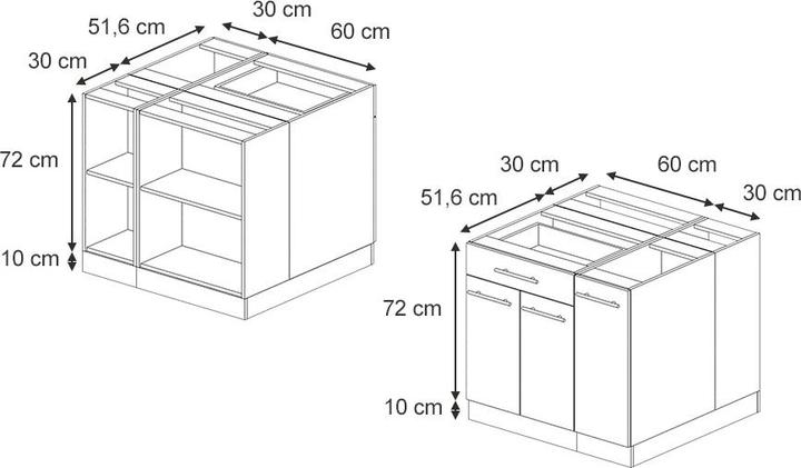 Produktbild Vicco Fame-Line mit Schublade, ohne Arbeitsplatte (90 x 81.5 x 82 cm)