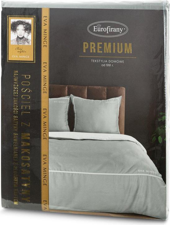 Produktbild Eurofirany Bettzeug 220x200 cm von Baumwollmakosatingrau, weiss mit dem Eva -Minge Eva 10 -Logo (Bettwäsche Set, 220 x 200 cm)