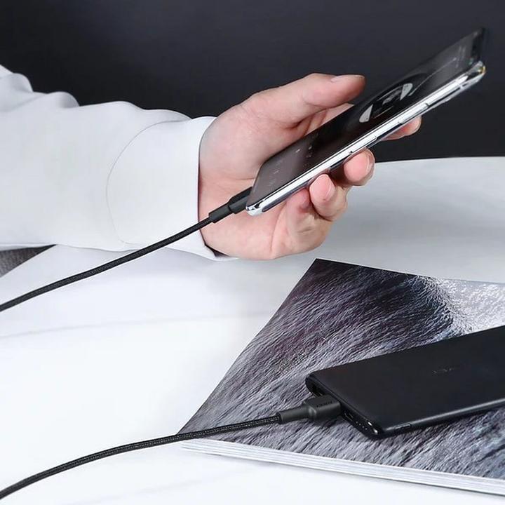 Immagine prodotto Aukey CB-CL02 Cavo Lightning-USB C in nylon nero | Alimentazione USB-PD | 1,2 m | Certificato Apple MFi (1.20 m, USB 3.2 Gen 1)