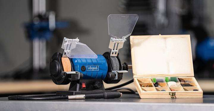 Actual product image Scheppach Double grinder with flexible shaft HG35 (Bench grinder, 120 W)