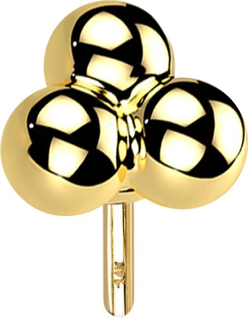 Produktbild Star Piercing Threadless drei Kugeln 14k gold (14k Gold, ohne Messing)