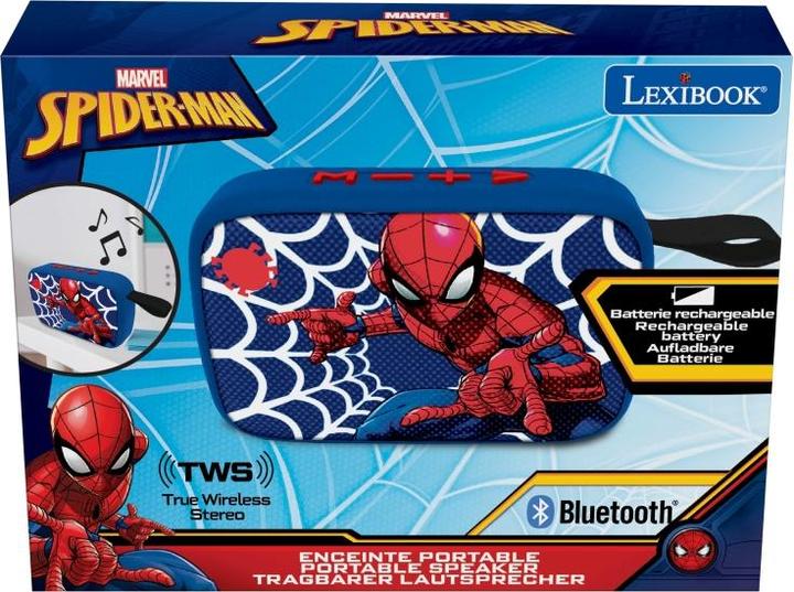 Immagine prodotto Lexibook Altoparlante radio portatile Bluetooth Spider-Man con finitura in tessuto