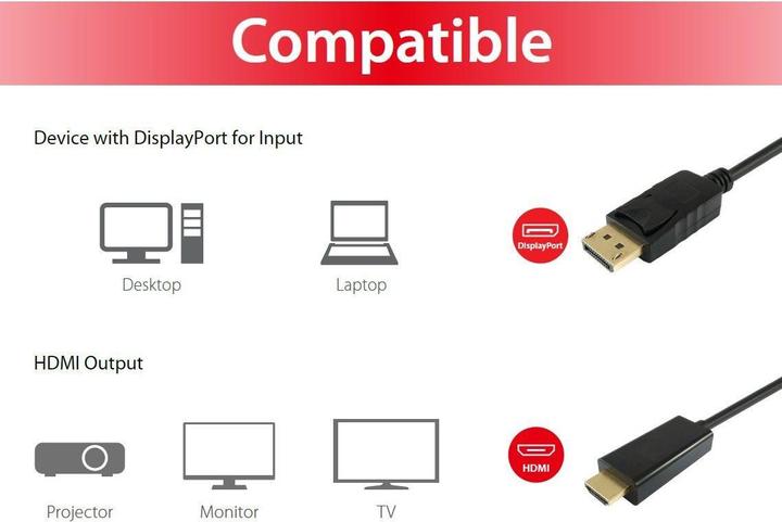 Produktbild equip Displayport Adapter HDMI St/St 3.0m 4K/30Hz schwarz (3 m)