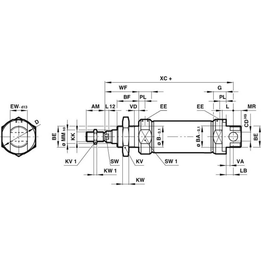 Thumbnail - Norgren, Fördertechnik, Zylinder 100mm Hub