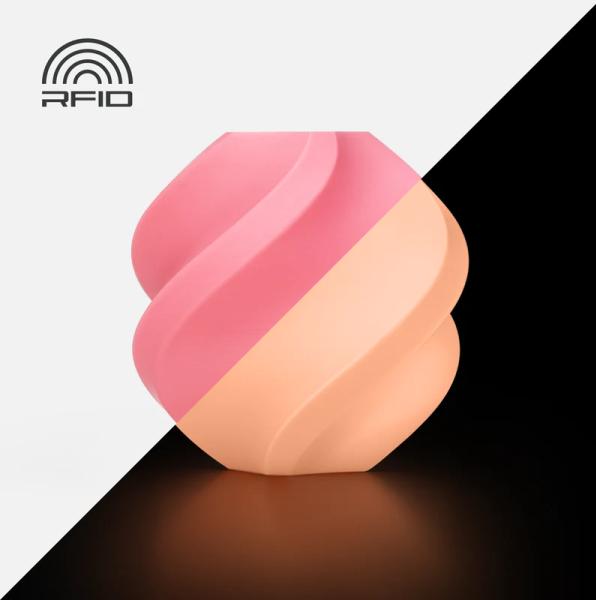 Image du produit Bambu Lab PLA Glow - Rose - 1.75mm (PLA, 1.75 mm, 1000 g, Pink)