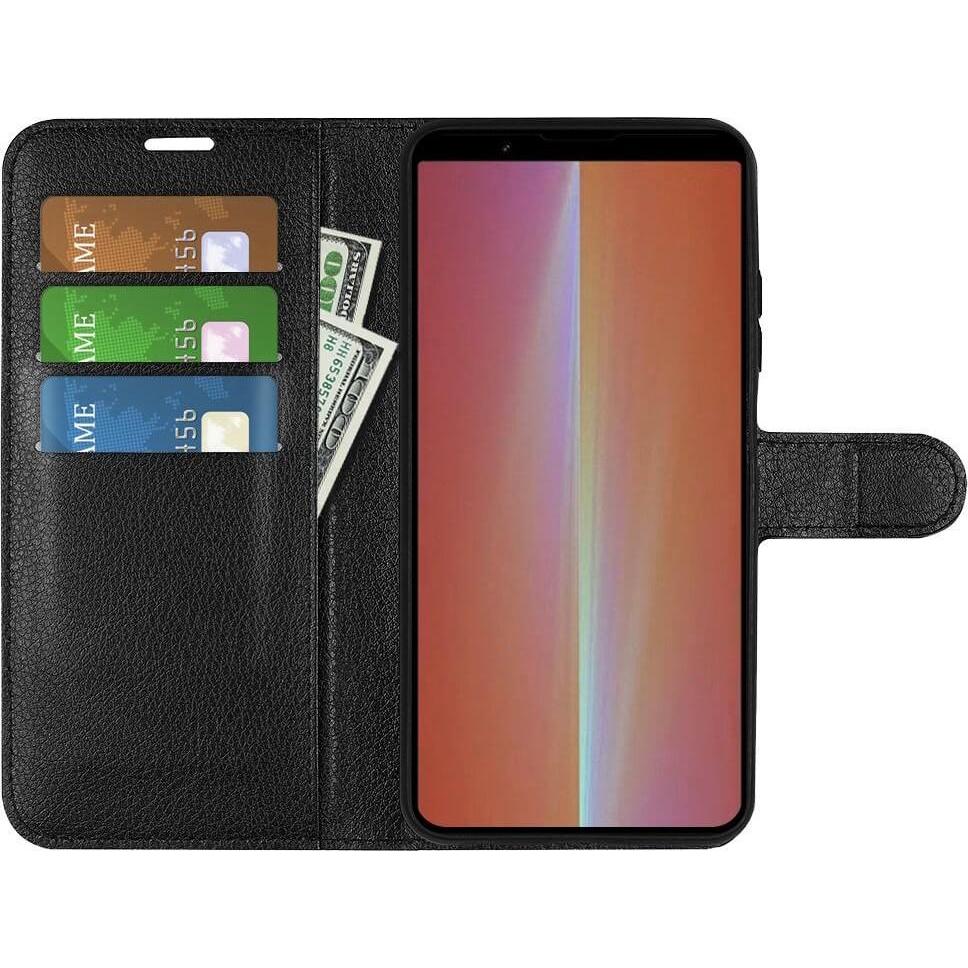 Thumbnail - Cover-Discount Sony Xperia 5 V - Leder Etui Hülle schwarz (Sony Xperia 5 V), Smartphone Hülle, Schwarz