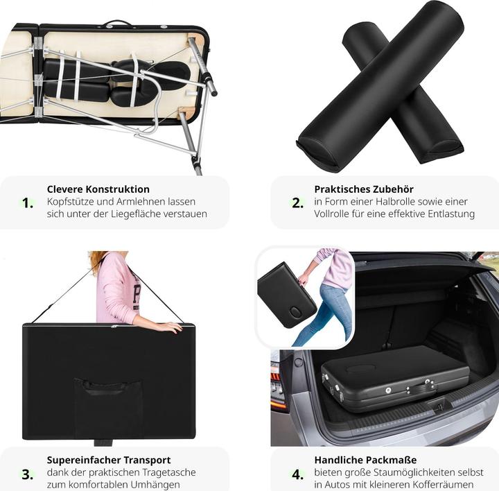 Actual product image tectake Massage table 3 zone with carry back and bolsters