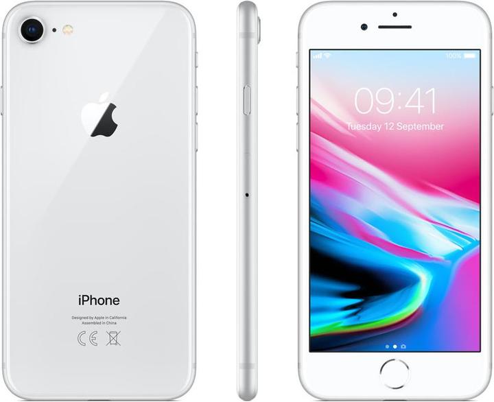 Apple iPhone 8 (256 GB, Silver, 4.70", Single SIM, 12 Mpx, 4G)