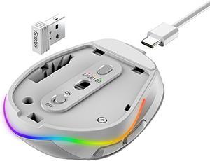 Actual product image Genius Ergo 9000S Pro/Ergonomická/Optická/Pro praváky/2 400 DPI/Bezdrátová USB + Bluetooth/Bílá (Wireless)