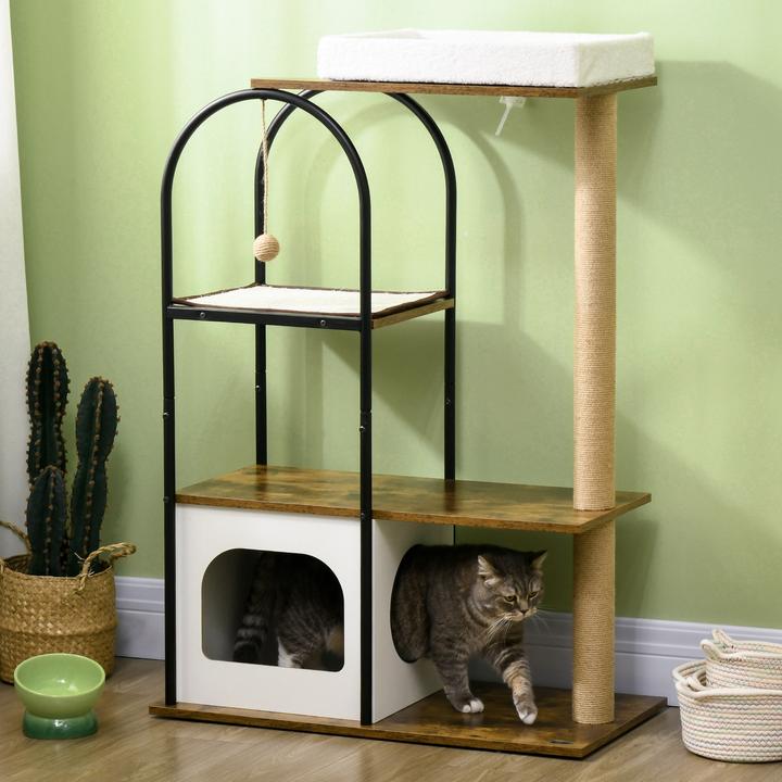 Actual product image PawHut Scratching post (118.50 cm, Rustic-brown+white)