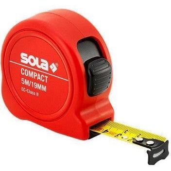 Thumbnail - Sola Messwerkzeuge, Längenmesswerkzeug, Bandmass - COMPACT - 5m / 19mm - Taschenbandmass mit Gürtelclip - Stahlband, gel...