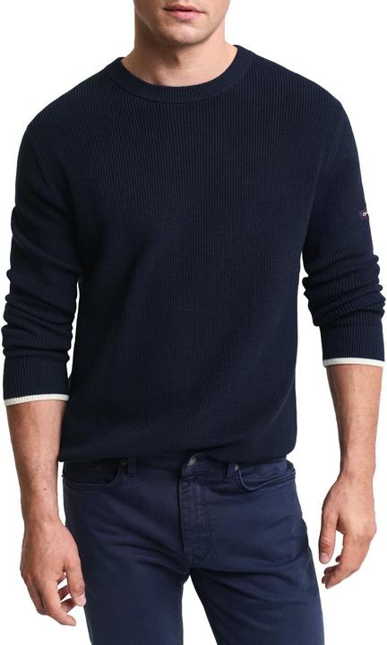 Actual product image GANT Ribbed Cotton C-Neck Pullover (S)
