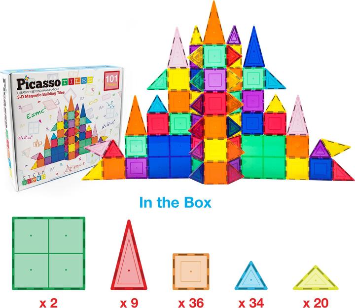 Productafbeelding Tactic Picasso Tegels - 3-D Magnetische Bouwset (101 stuks) (PT101)