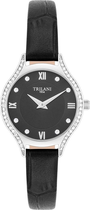 Produktbild Trilani Damen Quarzuhr Echtleder Schwarz - 30494 (Analoguhr, 26 mm)