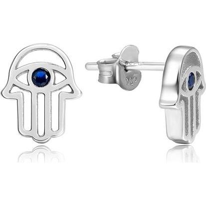 Beneto, Ohrringe, Hamsa silver earrings - hand of Fatima AGUP2242 (L)