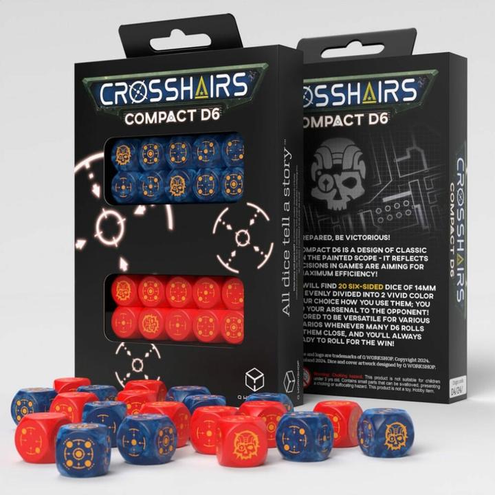 Actual product image Q Workshop Crosshairs Compact D6: Cobalt&Red