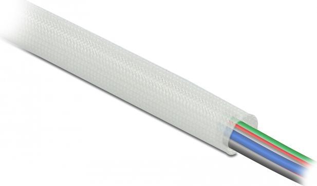 Produktbild Delock Schutzschlauch Glasfasergeflecht 2 m x 4 mm weiss (Kabelschlauch, 200 cm)