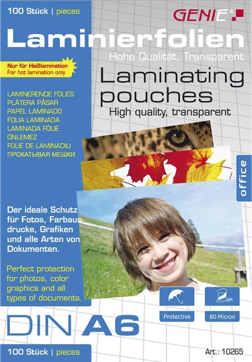 Produktbild Genie Laminiertaschen 6 - Folien (A6, 100 Stück, 2000 µm)