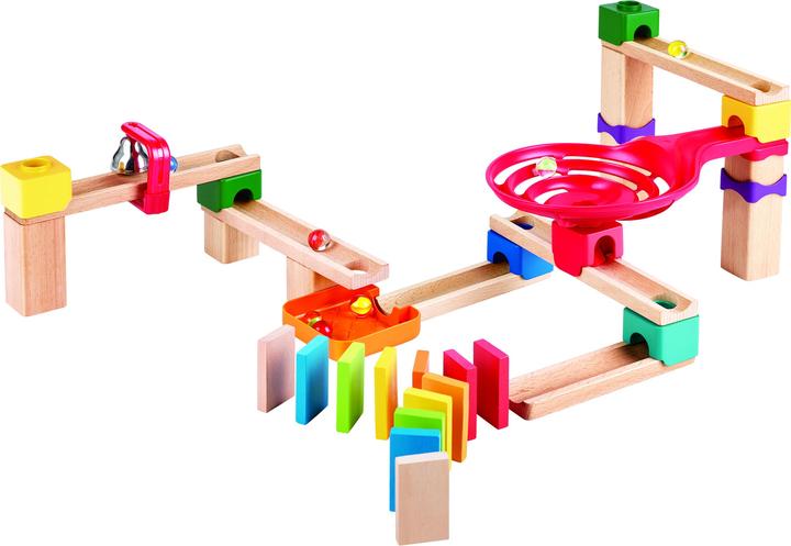 Hape Two lane marble run with dominoes