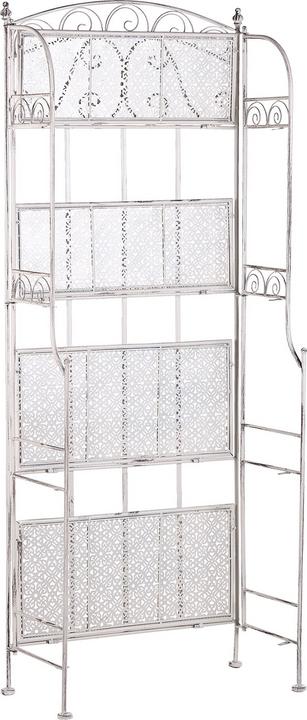Produktbild Beliani Gartenregal weiss Metall 4 Ablageflächen klappbar PADUA