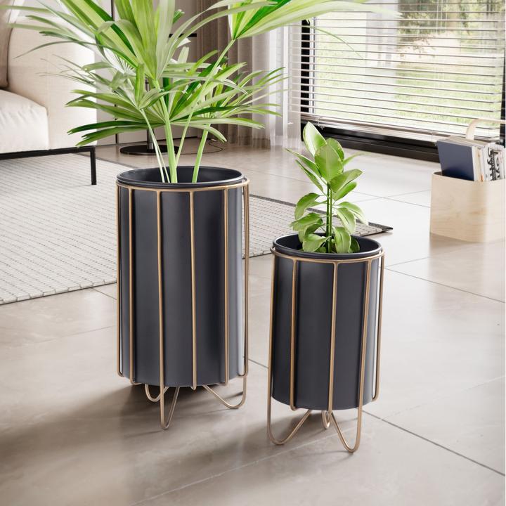 Actual product image FineBuy Set of 2 Metal Planters FB92213 (22 cm)