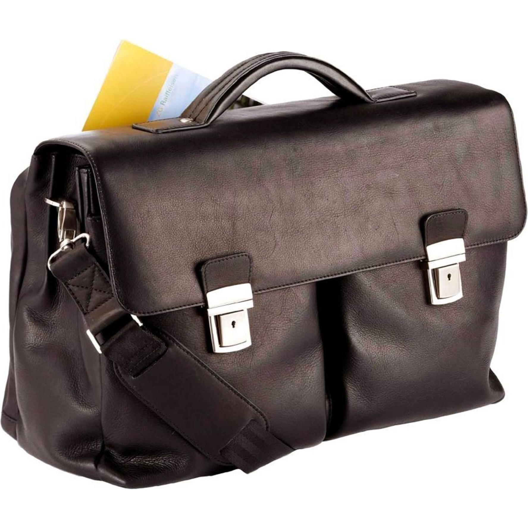 Dermata, Handtasche, Aktentasche Leder 43 cm Laptopfach, Braun
