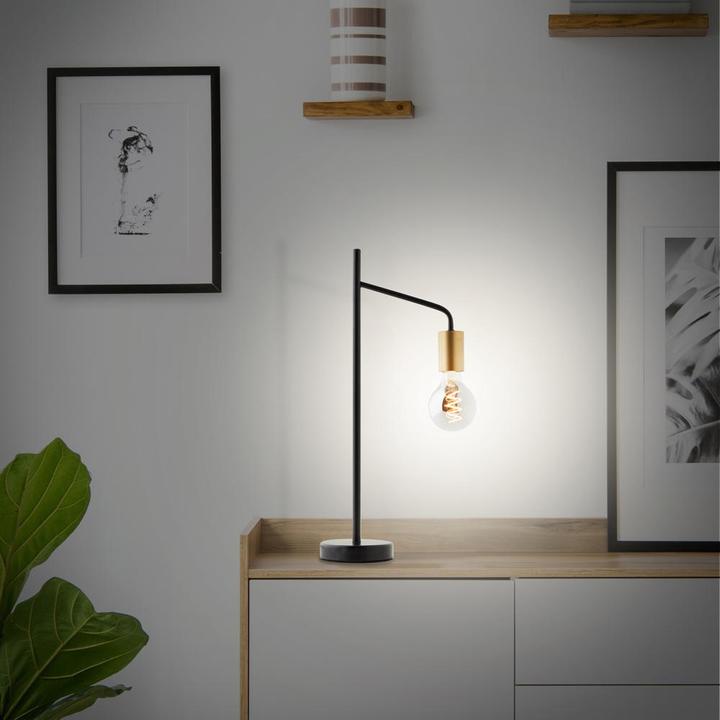Produktbild Brilliant Kiel Tischleuchte schwarz matt/messing (E27)
