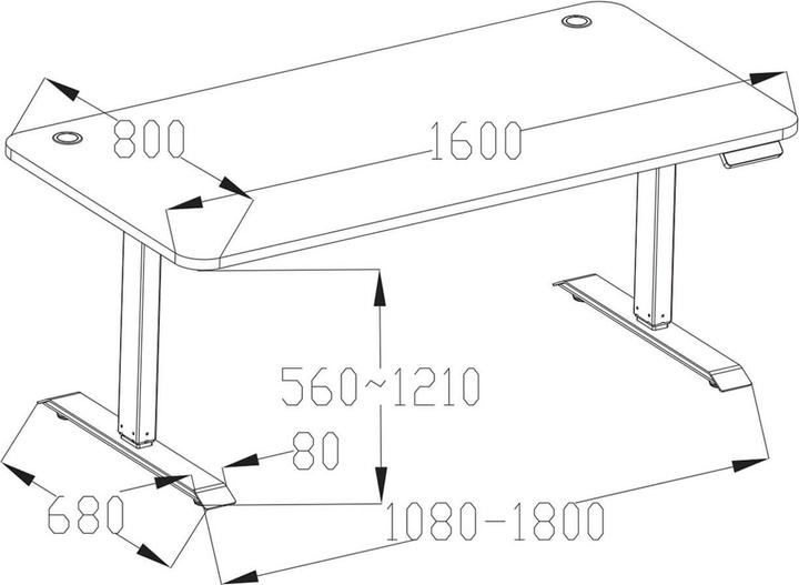 Produktbild Swisshandel24 Schreibtisch, Computertisch, elektrisch höhenverstellbar 160x80cm 53kg braun Struktur, weiss (160 x 80 x 121 cm)