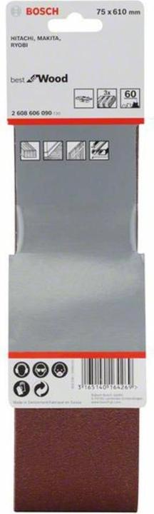 Image du produit Bosch Professional Zubehör PRO X440 bande abrasive, 75 x 610 mm, G60 (60)