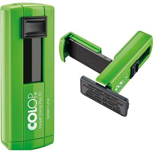 Colop, Timbro, GREEN LINE TASCHENSTEMPEL PLUS 30 155552 piastra di testo individuale nera