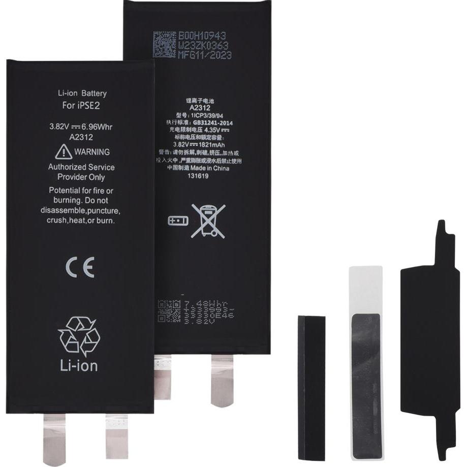 OEM - Smartphone Battery (18525) - iPhone SE 2, SE 2020 - 1821mAh, without Flex-Cable - Black, Batteria smartphone