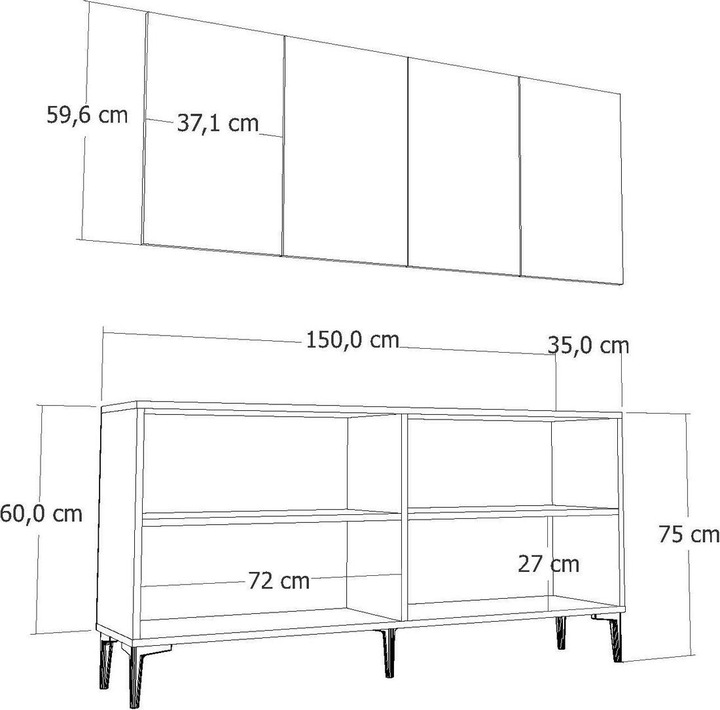 Actual product image Kalune Design Cross Console (150 x 75 x 35 cm)