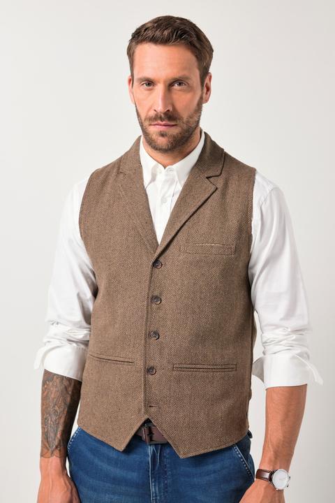 Produktbild JP1880 Tweed-Weste, FLEXNAMIC®, Herringbone-Tweed, Strickrücken, bis 7 XL (L)