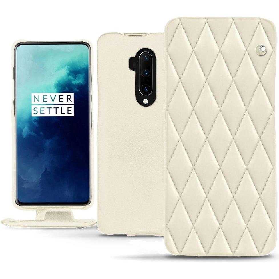 Noreve Lederschutzhülle vertikal (OnePlus 7T Pro), Smartphone Hülle, Weiss