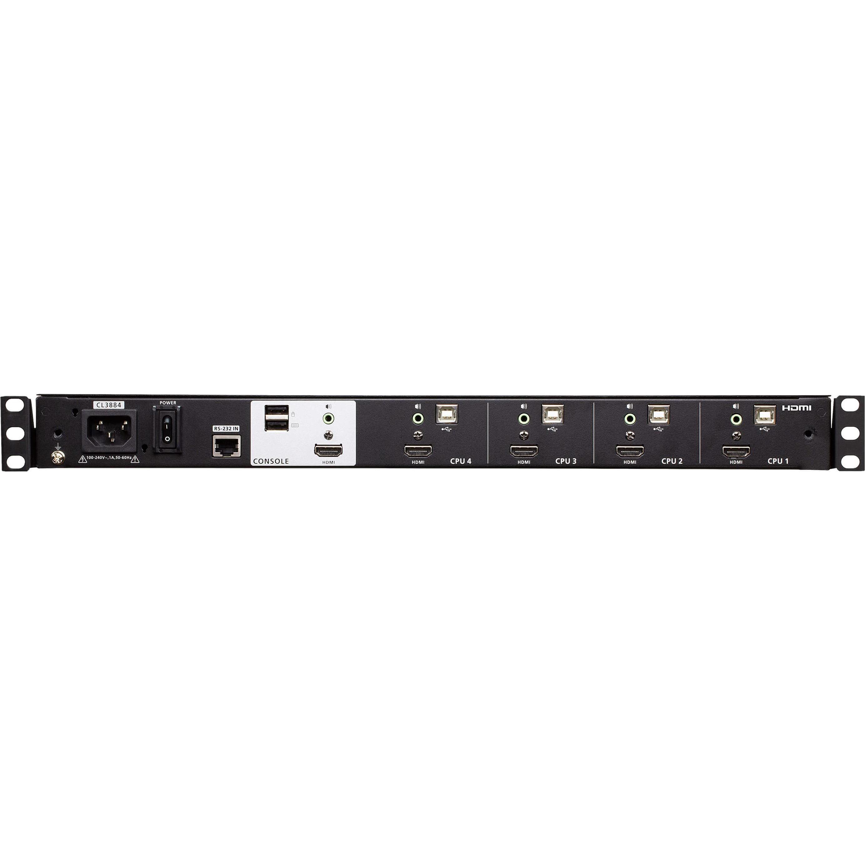 Thumbnail - Aten Technology 4-Port USB HDMI Multi-View, KVM Switch, Schwarz
