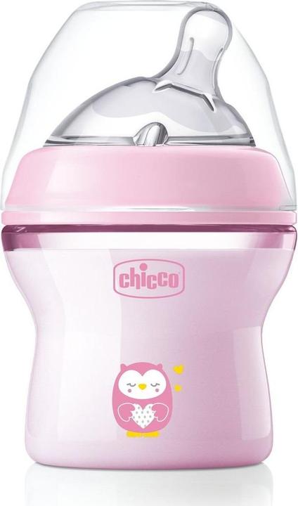 Actual product image Chicco Baby Bottle NATURAL FEELING PP Teat Silicone Fast Flow PINK 6m+ (330 ml)