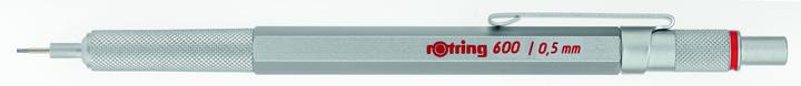 Actual product image Rotring Automatic pencil 600 0.5 silver - 1904445 (0.50 mm, HB, 1 x)