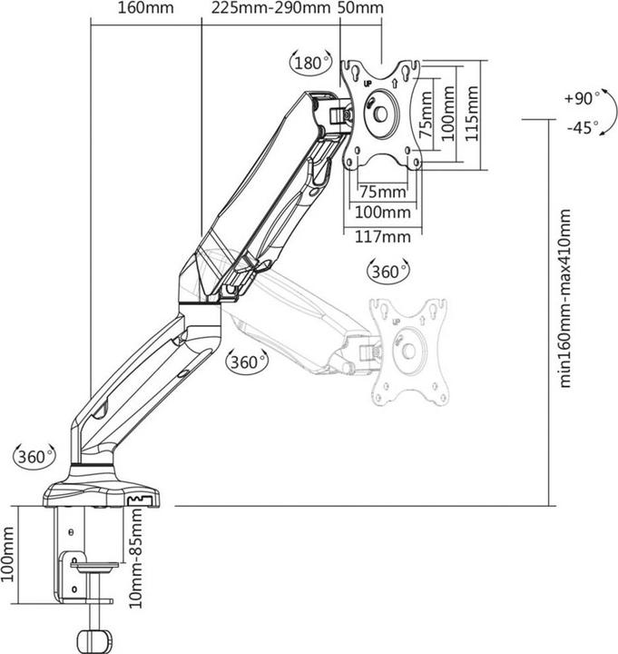 Produktbild myWall HL16L (Tisch, 27", 6.50 kg)