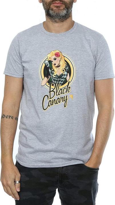 Actual product image Universal Textiles Mens Black Canary Badge Heather T-Shirt (M)